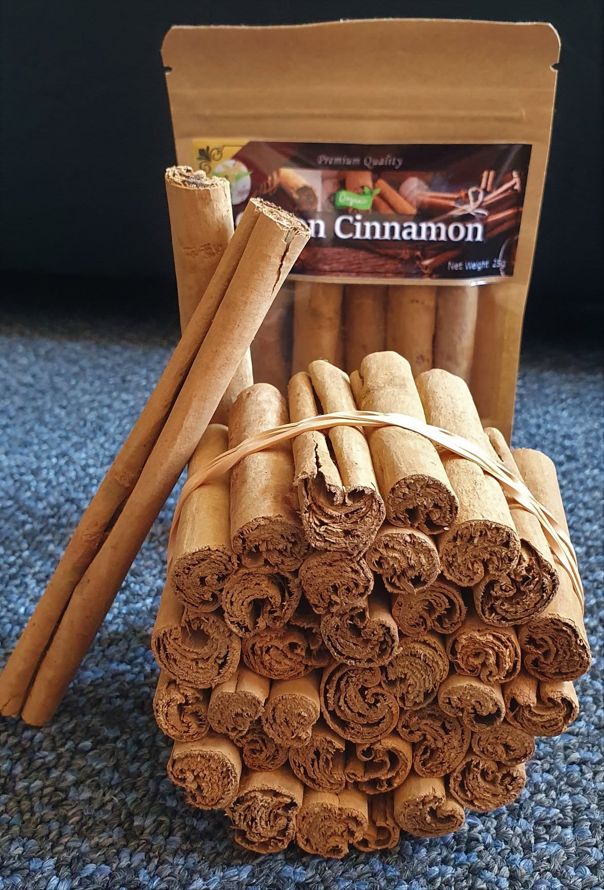 Premium Ceylon Cinnamon quills in Spring Ceylon packaging